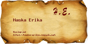 Haska Erika névjegykártya